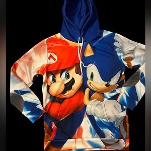 Mario/sonic Hoodie sweatshirt, size large